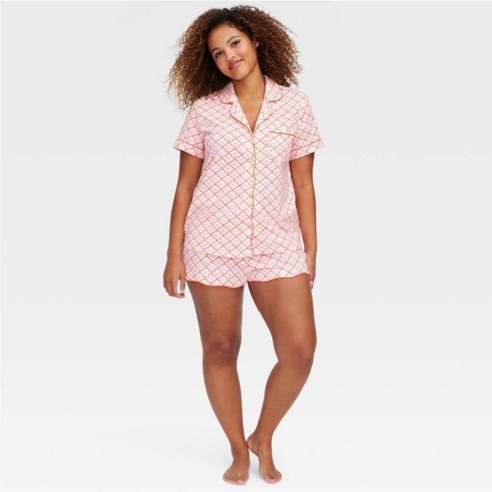 Roller Rabbit x target collab Pink Heart Geo Short Pajama Set